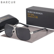 Load image into Gallery viewer, BARCUR Polarized Sunglasses for Men – Trendy UV400 Gradient Lens Oval Comfortable Frame Sports Driving Hiking Fishing Outdoor Fashion Eyewear with Durable Stainless Steel Frame – Casual Apparel Accessory Gift for Him
