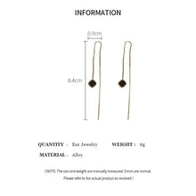 Load image into Gallery viewer, Geometric Square Tassel Drop Earrings – Gold Korean Fashion Jewelry
