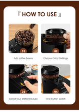 Load image into Gallery viewer, Automatic Burr Mill Coffee Grinder Electric Coffee Bean Grinding With 28 Adjustable Gears for Espresso French Press Drip Coffee
