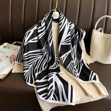 Load image into Gallery viewer, 90x90cm Square Silk-Feel Scarf – Luxury Women’s Shawl &amp; Head Wrap
