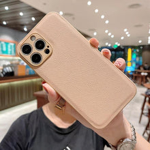 将图片加载到图库查看器，Trendy Slim Leather Case with Full Protection Luxury Leather Textured Case for iPhone 11 12 13 Soft Shockproof Cover Leather Case Compatible with iPhone 12 13 Pro Max Elegant Phone Case
