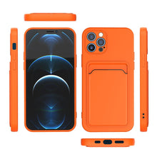 Load image into Gallery viewer, Soft Silicone Card Phone Case for IPhone 13  12 Pro Max Shockproof Protector Cover for IPhone 14 Plus Cases Heavy Duty Solid Slim Lightweight Anti-Shock Cover for iPhone
