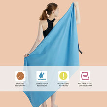 Load image into Gallery viewer, Microfiber Quick-Dry Towel – Lightweight Sandproof Sports &amp; Travel Towel for Gym, Beach, Swim &amp; Yoga
