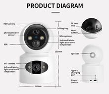 Load image into Gallery viewer, Dual Lens PTZ IP Camera 4000 mA Battery Wireless Auto Track Cctv Security Surveillance Video Full Color Night Vision HD Home Cam
