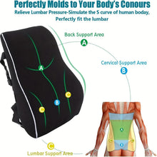 将图片加载到图库查看器，Ergonomic Memory Foam Lumbar Support Cushion – Back Pillow for Office Chair, Car, and Home Use
