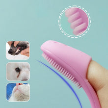 将图片加载到图库查看器，Soft Pet Finger Brush Cats Brush Toothbrush Tear Stains Brush Eye Care Pets Cleaning Grooming Tools Dog Cat Cleaning Supplies Soft Silicone Toothbrush with Long Handle for Dog Cat Pet Dental Care
