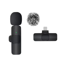 Load image into Gallery viewer, Basix Wireless Lavalier Microphone Audio Recording Mini Replaceable Windproof Wool Microphone for iPhone16 Shoot vlog YouTube
