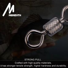 将图片加载到图库查看器，MEREDITH Fishing Swivels Ball Bearing Swivel 50PCS/Lot with Safety Snap Solid Rings Rolling Swivel for Carp Fishing Accessories
