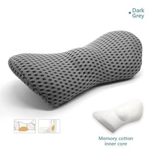 Load image into Gallery viewer, Breathable Memory Foam Lumbar Support Pillow – Waist Cushion for Bed, Office, and Car Seat Comfort
