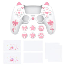 Load image into Gallery viewer, PlayVital Silicone Cover w/Joystick Caps and Sticker for ps5 Controller,  for ps5 Charging Dock - Sweetheart Kitty Black
