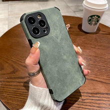 Load image into Gallery viewer, Vintage Green PU Leather Case For iPhone 13 12 11 Pro Max Mini XR XS X 7 8 Plus  Luxury Silicon Bumper Shockproof Soft Cover  Ultra Thin Slim Leather Case Anti-Scratch Hard Back Cover for iPhone
