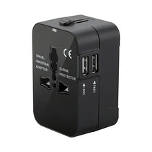 Load image into Gallery viewer, Global Universal Travel Adapter with USB Ports – Worldwide Power Plug Converter with Child Safety Lock
