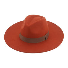 Load image into Gallery viewer, Fashionable Fedora Hats Women Wide Brim Dress Caps  Women's Fedora Hats Elegant Wide Brim Fedora Hat  Wedding Men Hat Warm Retro Style Belt 56-58cm
