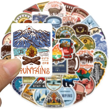 Load image into Gallery viewer, 10/24/48pcs Outdoor Camping Graffiti Stickers Cartoon for Hiking Travel Luggage Phone Water Bottle Skateboard Motorcycle Car
