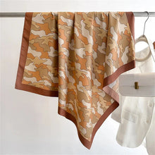 Load image into Gallery viewer, 90x90cm Square Silk-Feel Scarf – Luxury Women’s Shawl &amp; Head Wrap
