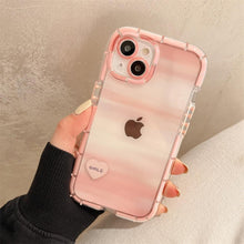 Load image into Gallery viewer, Cute Love Heart Soft Shockproof Bumper Transparent Phone Case For iPhone 12 13 Pro Max Silicone Back Cover Case  Cute Side Small Pattern for Women Girls Soft Silicone Shockproof Protective Cover
