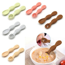 Load image into Gallery viewer, Silicone Baby Sucker Plate &amp; Rice Spoon Set Cute Cartoon Tableware
