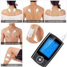 Load image into Gallery viewer, TENS Unit 24 Modes EMS Muscle Stimulator for Pain Relief Rechargeable TENS Machine Massage Physical therapy 10 electrode Pads
