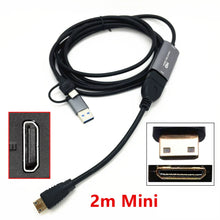 Load image into Gallery viewer, 2in1 USB &amp; Type-C to Micro / Mini HDMI-compatible Video Capture Card Live Streaming Cable for Sony Canon Nikon Fuji Camera PC 4K
