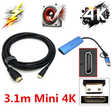 Load image into Gallery viewer, 2in1 USB &amp; Type-C to Micro / Mini HDMI-compatible Video Capture Card Live Streaming Cable for Sony Canon Nikon Fuji Camera PC 4K
