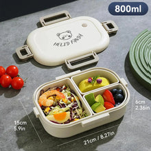 Load image into Gallery viewer, 3-Compartment 800ml Lunch Box – Portable Microwaveable Bento Container
