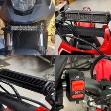 Load image into Gallery viewer, Motorcycle Headlight Light Handlebar LED Light Bar Set 60W LED With switch Kit Fits Most 7/8” Handlebars White Yellow Flicker
