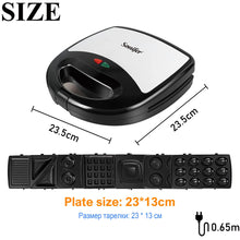 Load image into Gallery viewer, Electric Waffle Maker 7 In 1 Grill Sandwich Cake Donut Walnut Panini Plate Cooking Kitchen Appliances Toaster Breakfast Machine
