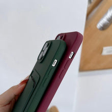 Load image into Gallery viewer, Soft Silicone Card Phone Case for IPhone 13  12 Pro Max Shockproof Protector Cover for IPhone 14 Plus Cases Heavy Duty Solid Slim Lightweight Anti-Shock Cover for iPhone
