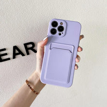 Load image into Gallery viewer, Soft Silicone Phone Case For iPhone 14 13 Pro Max 13 Mini 14Pro Wallet Card Holder Cover Silicone Case for Women Girls Anti-Scratch Soft Lining Protective Case

