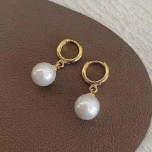 Load image into Gallery viewer, Vintage Circle Drop Earrings – Baroque Pearl Gold Earclips for Women
