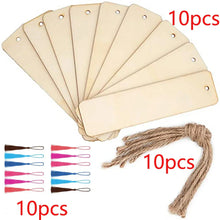 Load image into Gallery viewer, Wooden Bookmarks with Tassel Ropes - 10/20/60Pcs DIY Hanging Labels
