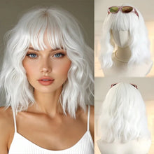 Load image into Gallery viewer, Short Straight Bob Wigs for Women Black Brown Synthetic Natural Hair Wig with Bangs Heat Resistant Cosplay Daily Use Hair
