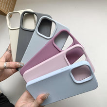将图片加载到图库查看器，Silicone Soft Thick Protective Rubber Phone Basic Case For iPhone 14 13 Pro Max Case Luxury Silicone Phone Case for iPhone Solid Color Classic Camera Protection Case
