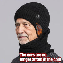 Load image into Gallery viewer, Outdoor Men Winter Knitted Hat Plush Warmth Peaked Cap Earmuff Casual Fashion Faux Fur Lined Bomber Hats Cycling Ear Protection
