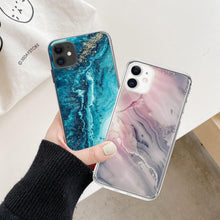 将图片加载到图库查看器，Fashion Marble Pattern Phone Case For iPhone 13 12 11 Pro Max 7 8 6 6S Plus X XR XS Max 12Mini 5 5S SE Cute Soft TPU Cover Full Body Protection with Raised Bezel
