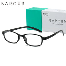 将图片加载到图库查看器，BARCUR Original Classic Presbyopia Glasses for Men and Women High-Quality Plastic Frame with Hinge Splicing Pattern and Mirror Legs Transparent AC Lenses for Reading
