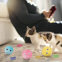 Load image into Gallery viewer, Smart Fluffy Plush Cat Ball Toys Interactive Chirping Balls Cat Kicker Toys 3 Lifelike Sounds Fun Kitty Kitten Toys  Interactive Electric Cat Ball with Sound
