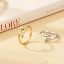 Load image into Gallery viewer, New Women's Nail Rings Classic Copper Gilded Zircon Rings Fashion Personality Lovers Ring Ring Couple Jewelry Free Shipping

