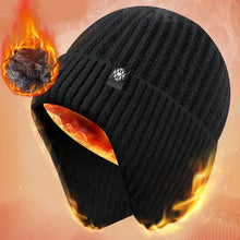 Load image into Gallery viewer, Outdoor Men Winter Knitted Hat Plush Warmth Peaked Cap Earmuff Casual Fashion Faux Fur Lined Bomber Hats Cycling Ear Protection
