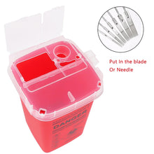 将图片加载到图库查看器，1L Capacity Sharps Container Medical Needles Bin Biohazard Tattoo Piercing Needles Disposal Collect Box Tattoo Artist Waste Box
