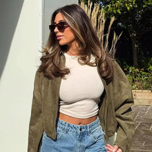 Load image into Gallery viewer, Autumn Jackets Women's 2025 New Fashion Autumn Elegant Loose Long Sleeve Women's Warm Coats Chic Street Youth Casual Jackets
