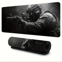 Load image into Gallery viewer, Tactical Soldier XXL Gaming Mouse Pad – Non-Slip Rubber Desk Mat with Stitched Edges &amp; Lycra Surface for FPS Gamers
