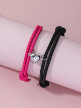 Load image into Gallery viewer, 2 Pice Color Black White Hand Rope Love Magnetic Couple Good Friend Good Brother Party Student Travel Fashion Elegant Silver Mul
