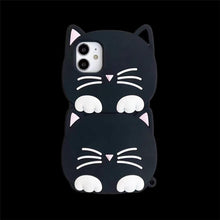 Load image into Gallery viewer, 3D Cartoon Cute Cat Ear Phone Case For Iphone 12 13 11 Pro Max X Xr Xs Max 7 8 6 6s Plus Se 2020 Lucky Cat Cartoon Silicone Cat Phone Case
