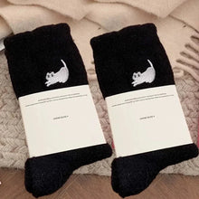 将图片加载到图库查看器，3Pairs Premium Feel Cute Cat Cozy Hairy Mink Velvet Socks Autumn Winter Hosiery Thickened Plush Warm Sleep Home Fluffy Socks
