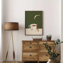 Load image into Gallery viewer, Retro Coffee Diving Poster Canvas Wall Art | Good Morning Coffee Print
