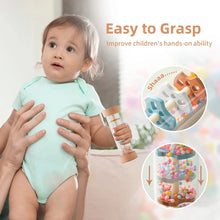 Load image into Gallery viewer, Montessori Baby Rain Stick Rainbow Hourglass Music Rattle Toy
