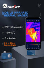 Load image into Gallery viewer, TOOLTOP T7 256*192 Android Type-C Thermal Imager 25Hz Mobile Thermal Imaging Camera for Solar Panel Power Device Fault Detect

