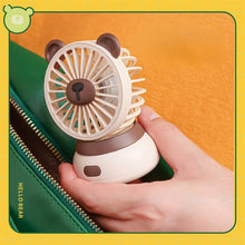 将图片加载到图库查看器，Creative Cartoon Bear Desktop Mini Fans Big Wind Desktop Portable USB Charging Handheld Fan Portable Air Conditioning Handheld Cooling Fan Charging Usb Fan Portable Handheld Fan

