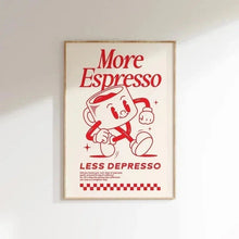 将图片加载到图库查看器，More Espresso Less Depresso Coffee Wall Art Print
